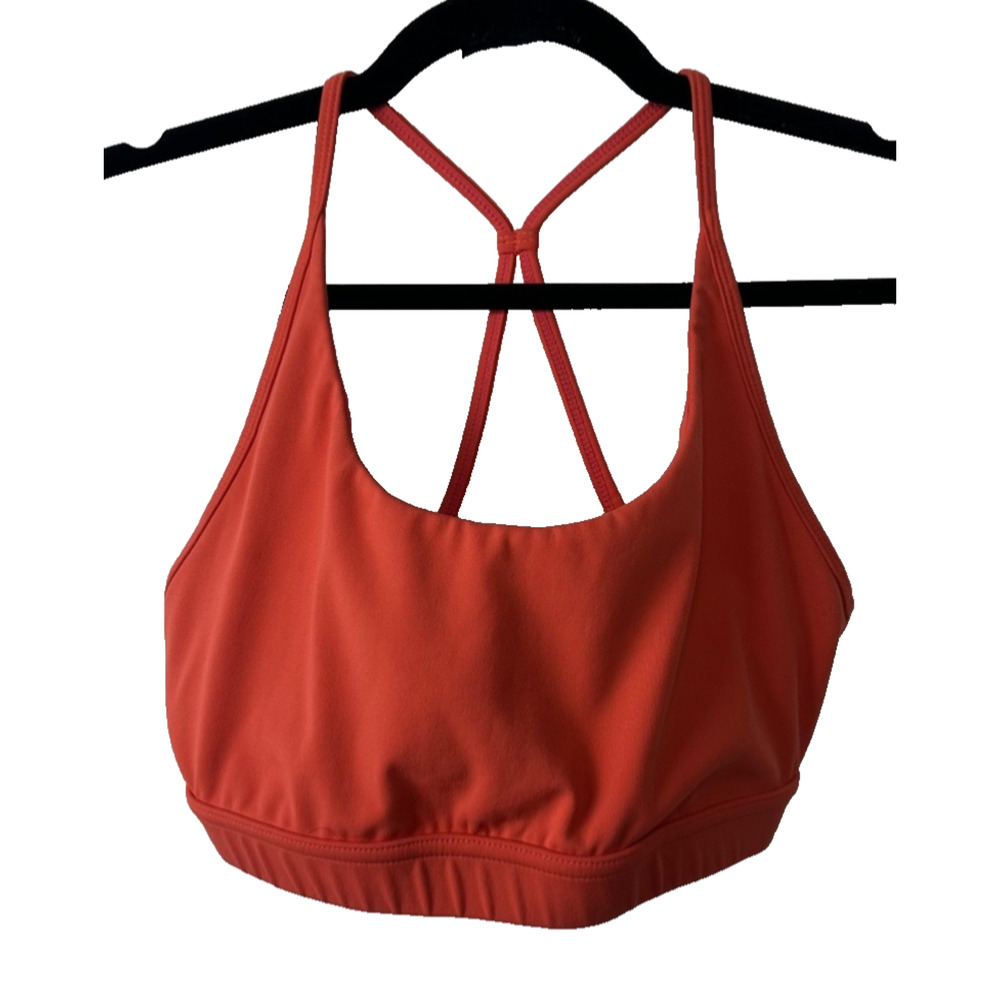P’tula Bare Sports Bra Women’s Size L Coral Strappy Back Stretchy Athleisure D40
